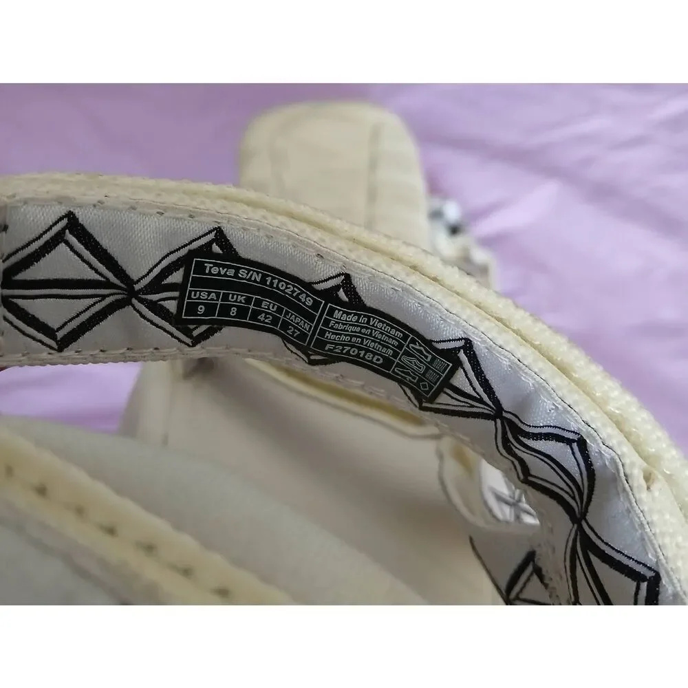 Teva sankuanz womens size 9 hurricane hiking sandals white cream black